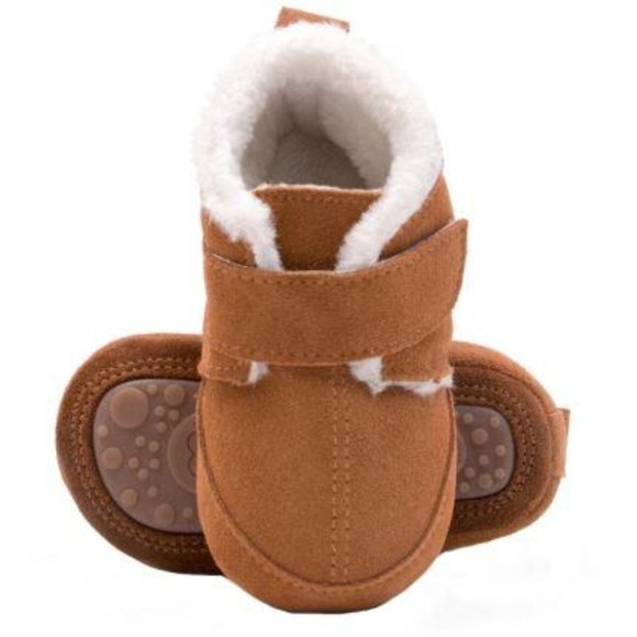 BROWN BABY TODDLER GIRL BOY LEATHER BOOTS - Picture 3 of 5